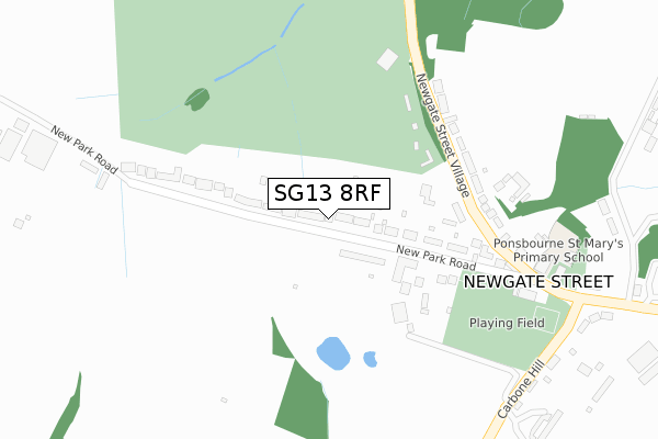 SG13 8RF map - large scale - OS Open Zoomstack (Ordnance Survey)