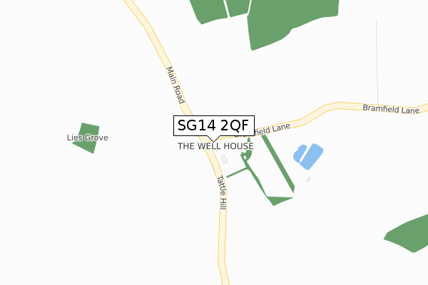 SG14 2QF map - large scale - OS Open Zoomstack (Ordnance Survey)