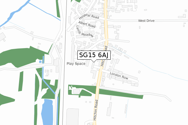 SG15 6AJ map - large scale - OS Open Zoomstack (Ordnance Survey)