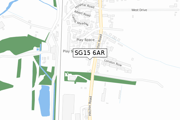 SG15 6AR map - large scale - OS Open Zoomstack (Ordnance Survey)