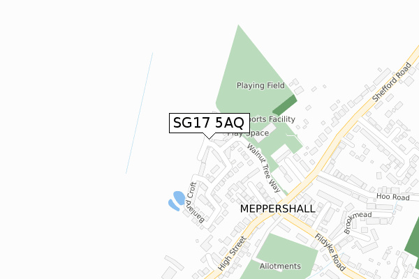 SG17 5AQ map - large scale - OS Open Zoomstack (Ordnance Survey)