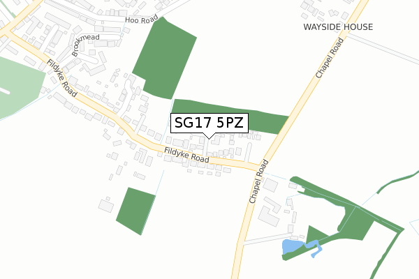 SG17 5PZ map - large scale - OS Open Zoomstack (Ordnance Survey)