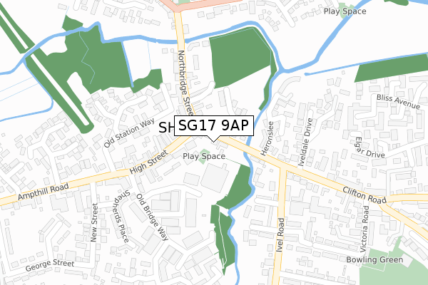 SG17 9AP map - large scale - OS Open Zoomstack (Ordnance Survey)