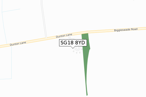 SG18 8YD map - large scale - OS Open Zoomstack (Ordnance Survey)