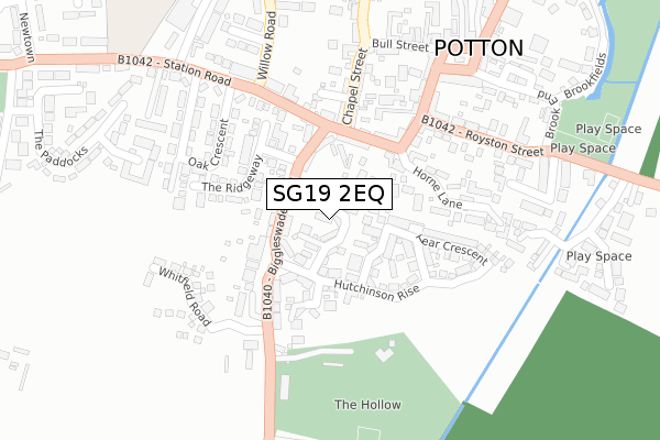 SG19 2EQ map - large scale - OS Open Zoomstack (Ordnance Survey)