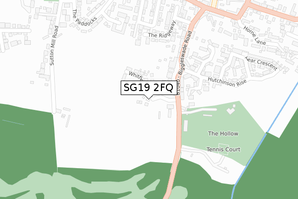 SG19 2FQ map - large scale - OS Open Zoomstack (Ordnance Survey)