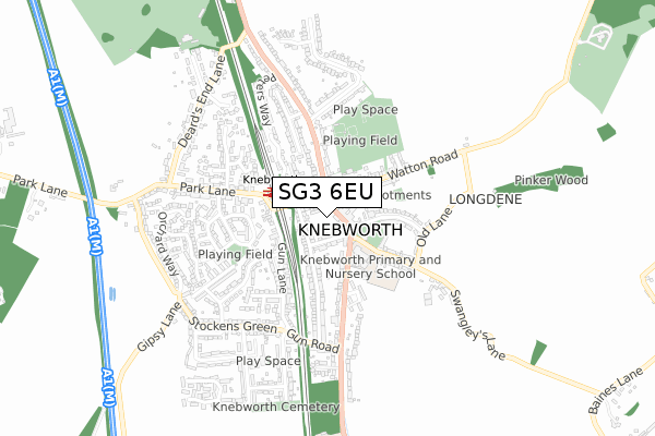 SG3 6EU map - small scale - OS Open Zoomstack (Ordnance Survey)