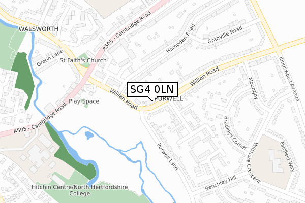 SG4 0LN map - large scale - OS Open Zoomstack (Ordnance Survey)