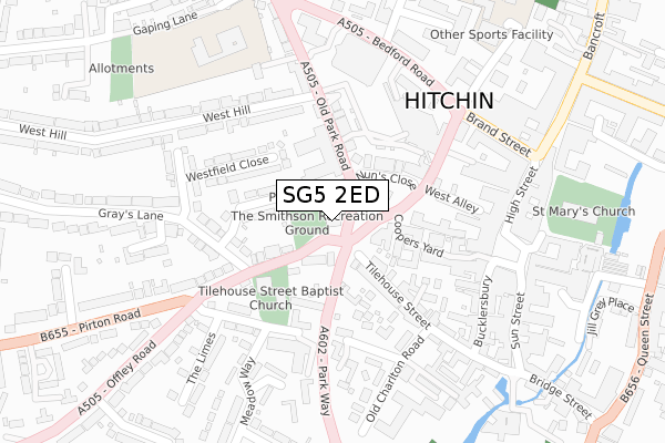 SG5 2ED map - large scale - OS Open Zoomstack (Ordnance Survey)