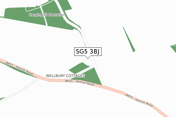 SG5 3BJ map - large scale - OS Open Zoomstack (Ordnance Survey)