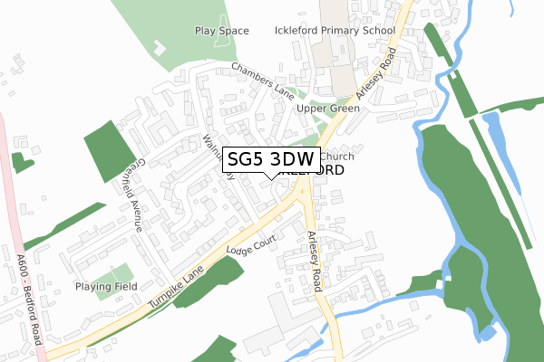 SG5 3DW map - large scale - OS Open Zoomstack (Ordnance Survey)