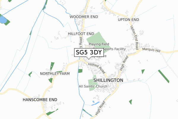 SG5 3DY map - small scale - OS Open Zoomstack (Ordnance Survey)