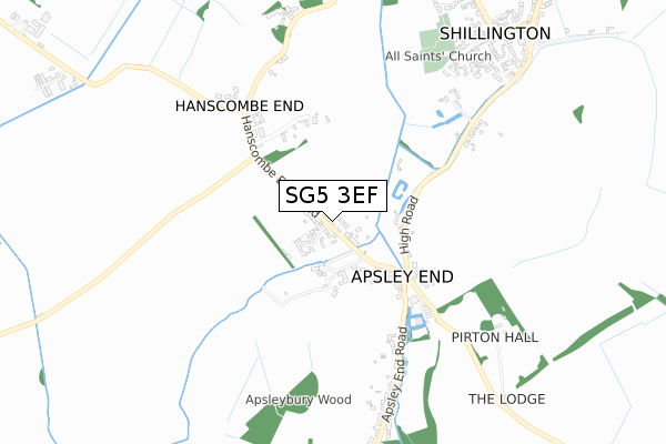 SG5 3EF map - small scale - OS Open Zoomstack (Ordnance Survey)