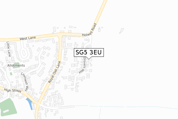 SG5 3EU map - large scale - OS Open Zoomstack (Ordnance Survey)