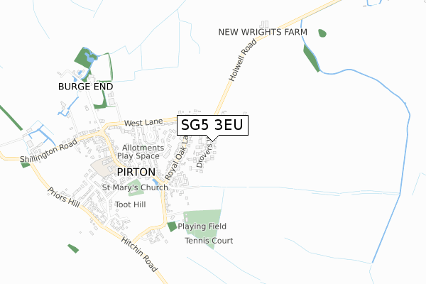 SG5 3EU map - small scale - OS Open Zoomstack (Ordnance Survey)