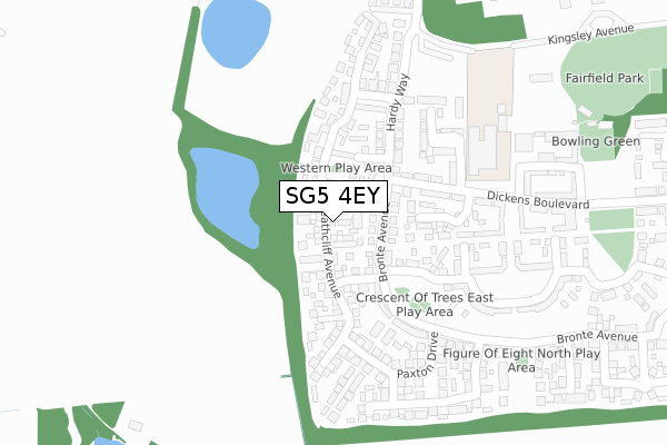 SG5 4EY map - large scale - OS Open Zoomstack (Ordnance Survey)