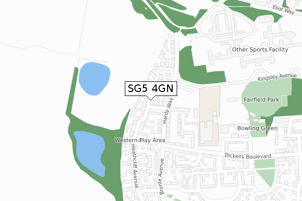 SG5 4GN map - large scale - OS Open Zoomstack (Ordnance Survey)