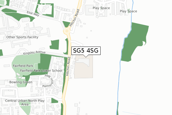 SG5 4SG map - large scale - OS Open Zoomstack (Ordnance Survey)