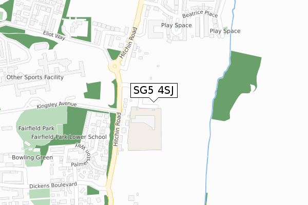 SG5 4SJ map - large scale - OS Open Zoomstack (Ordnance Survey)