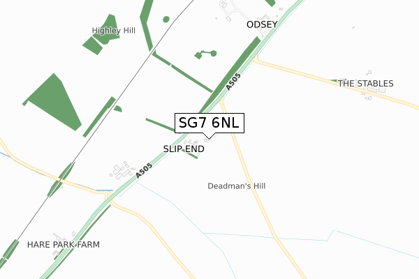 SG7 6NL map - small scale - OS Open Zoomstack (Ordnance Survey)