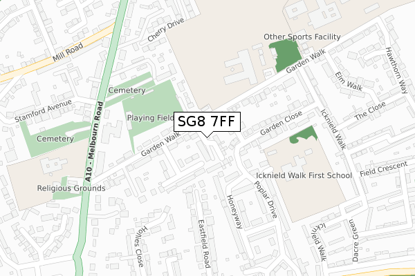 SG8 7FF map - large scale - OS Open Zoomstack (Ordnance Survey)