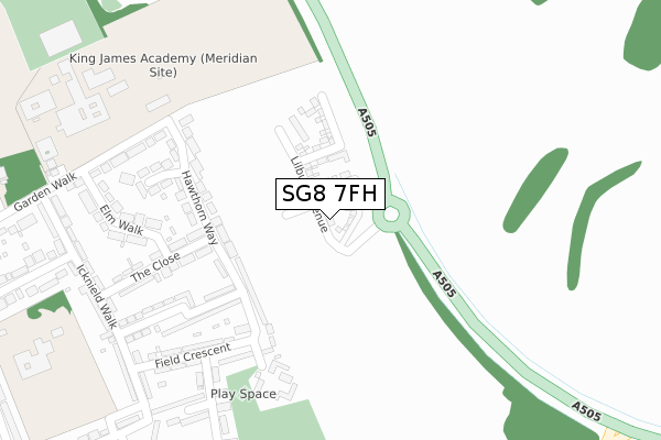 SG8 7FH map - large scale - OS Open Zoomstack (Ordnance Survey)