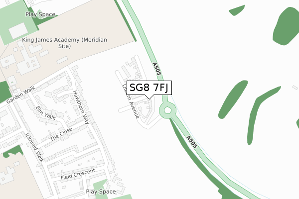 SG8 7FJ map - large scale - OS Open Zoomstack (Ordnance Survey)