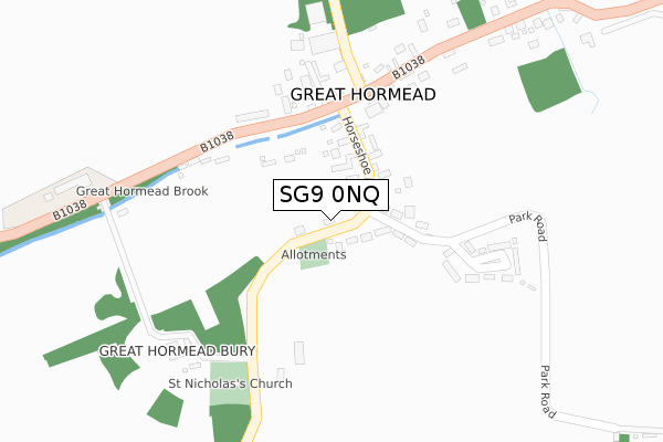 SG9 0NQ map - large scale - OS Open Zoomstack (Ordnance Survey)