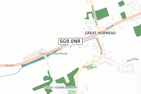 SG9 0NR map - large scale - OS Open Zoomstack (Ordnance Survey)