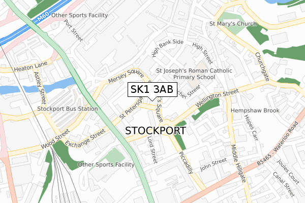 SK1 3AB map - large scale - OS Open Zoomstack (Ordnance Survey)