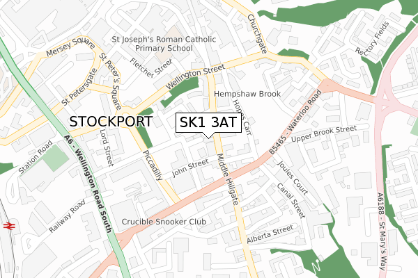 SK1 3AT map - large scale - OS Open Zoomstack (Ordnance Survey)