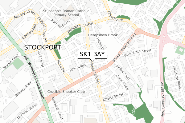 SK1 3AY map - large scale - OS Open Zoomstack (Ordnance Survey)