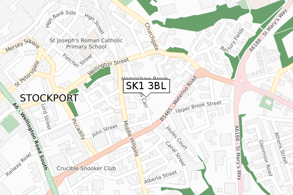 SK1 3BL map - large scale - OS Open Zoomstack (Ordnance Survey)