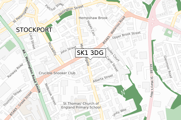 SK1 3DG map - large scale - OS Open Zoomstack (Ordnance Survey)