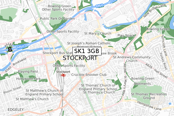 SK1 3GB map - small scale - OS Open Zoomstack (Ordnance Survey)