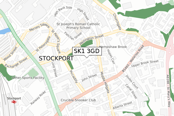 SK1 3GD map - large scale - OS Open Zoomstack (Ordnance Survey)