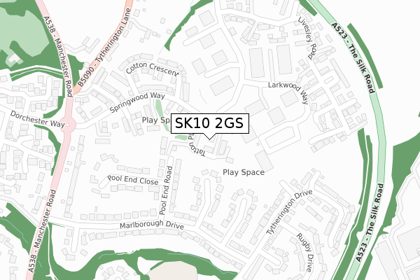 SK10 2GS map - large scale - OS Open Zoomstack (Ordnance Survey)