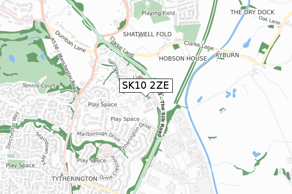 SK10 2ZE map - small scale - OS Open Zoomstack (Ordnance Survey)