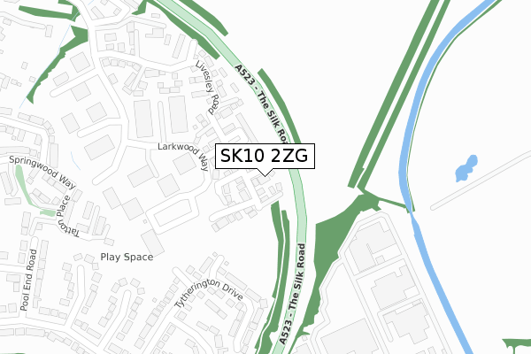 SK10 2ZG map - large scale - OS Open Zoomstack (Ordnance Survey)