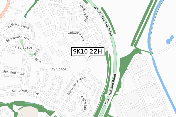 SK10 2ZH map - large scale - OS Open Zoomstack (Ordnance Survey)