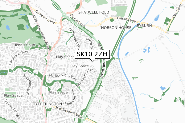 SK10 2ZH map - small scale - OS Open Zoomstack (Ordnance Survey)