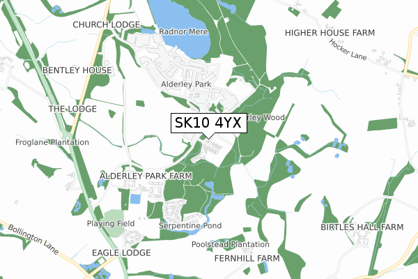 SK10 4YX map - small scale - OS Open Zoomstack (Ordnance Survey)