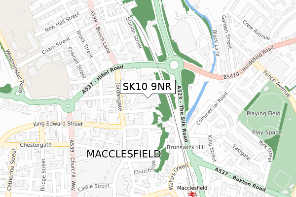 SK10 9NR map - large scale - OS Open Zoomstack (Ordnance Survey)