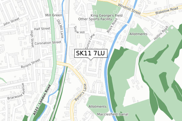 SK11 7LU map - large scale - OS Open Zoomstack (Ordnance Survey)