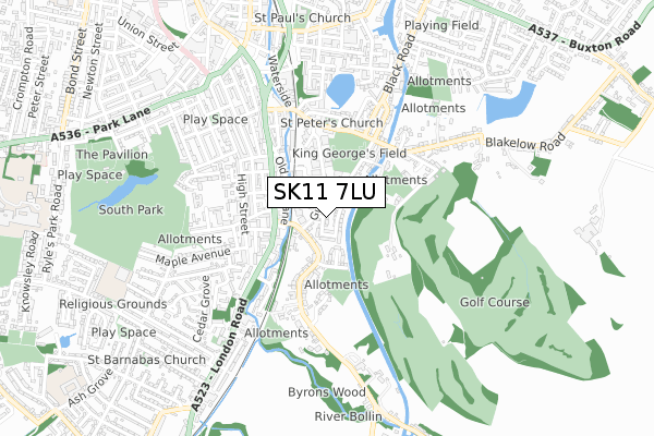 SK11 7LU map - small scale - OS Open Zoomstack (Ordnance Survey)