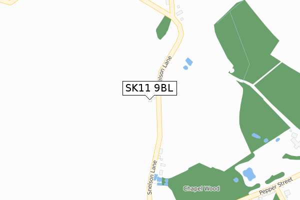 SK11 9BL map - large scale - OS Open Zoomstack (Ordnance Survey)