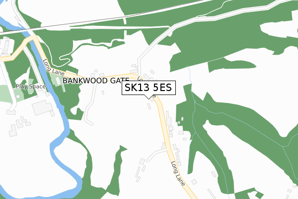 SK13 5ES map - large scale - OS Open Zoomstack (Ordnance Survey)