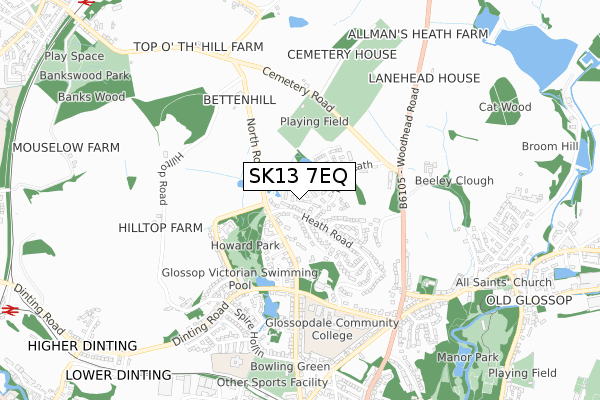 SK13 7EQ map - small scale - OS Open Zoomstack (Ordnance Survey)