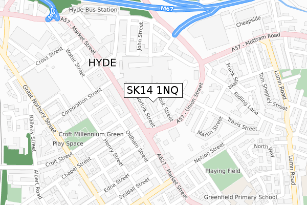 SK14 1NQ map - large scale - OS Open Zoomstack (Ordnance Survey)