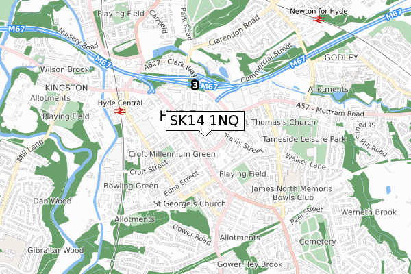 SK14 1NQ map - small scale - OS Open Zoomstack (Ordnance Survey)